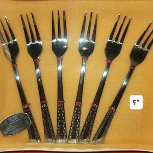 Vintage Boxed Cocktail Forks -- Set of 6
